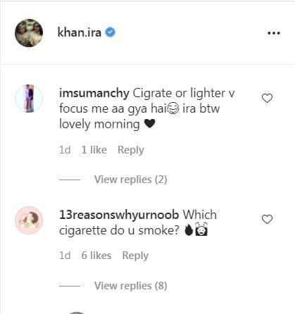 Ira Khan trolled for smoking cigarettes. See comment section