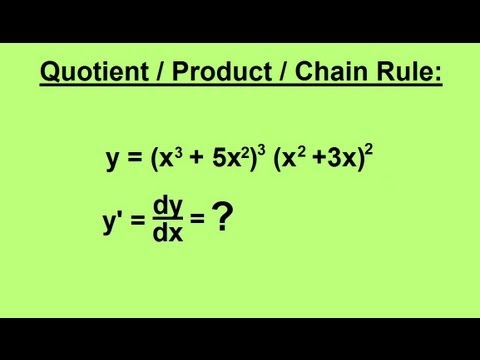 What are Quotient & Chain Rules?